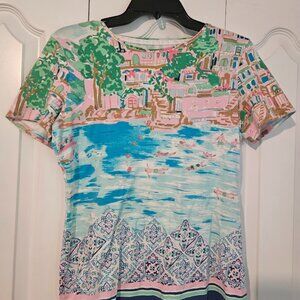 Talbots Watercolor Beach T-Shirt